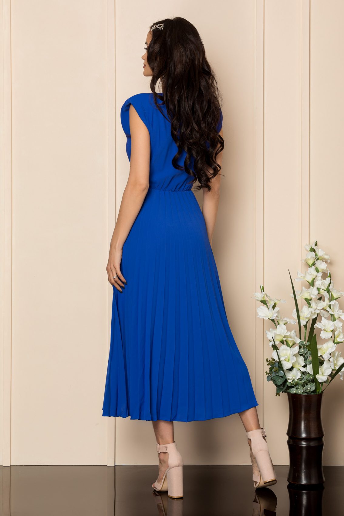 Μπλε Ρουά Φόρεμα Με Βάτες Carmen A404 2
