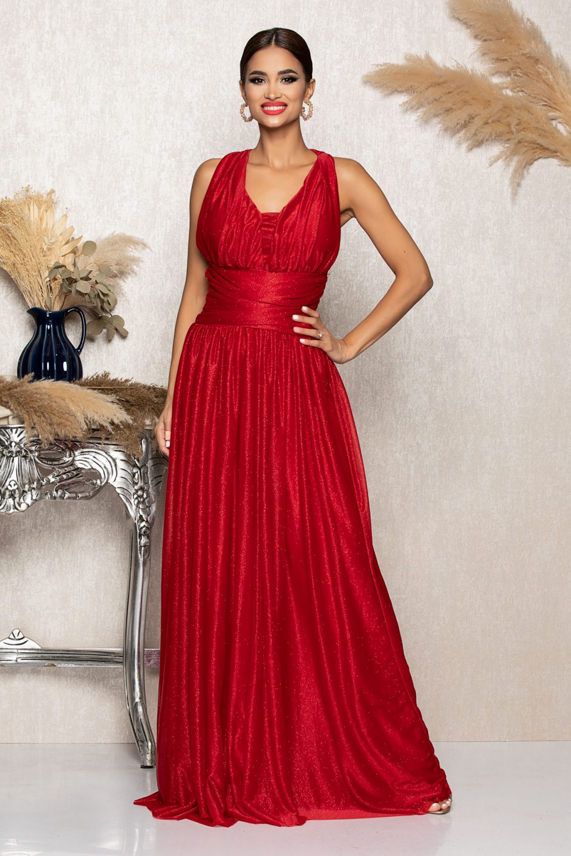 Κόκκινο Μάξι Αμπιγιέ Φόρεμα Sophisticated B354 1