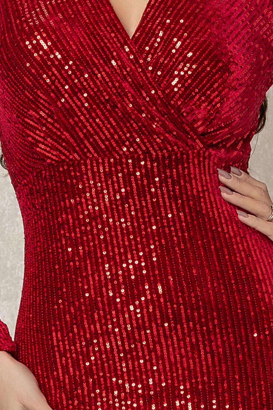 Κόκκινο Μάξι Γοργονέ Αμπιγιέ Φόρεμα Samira T735 3