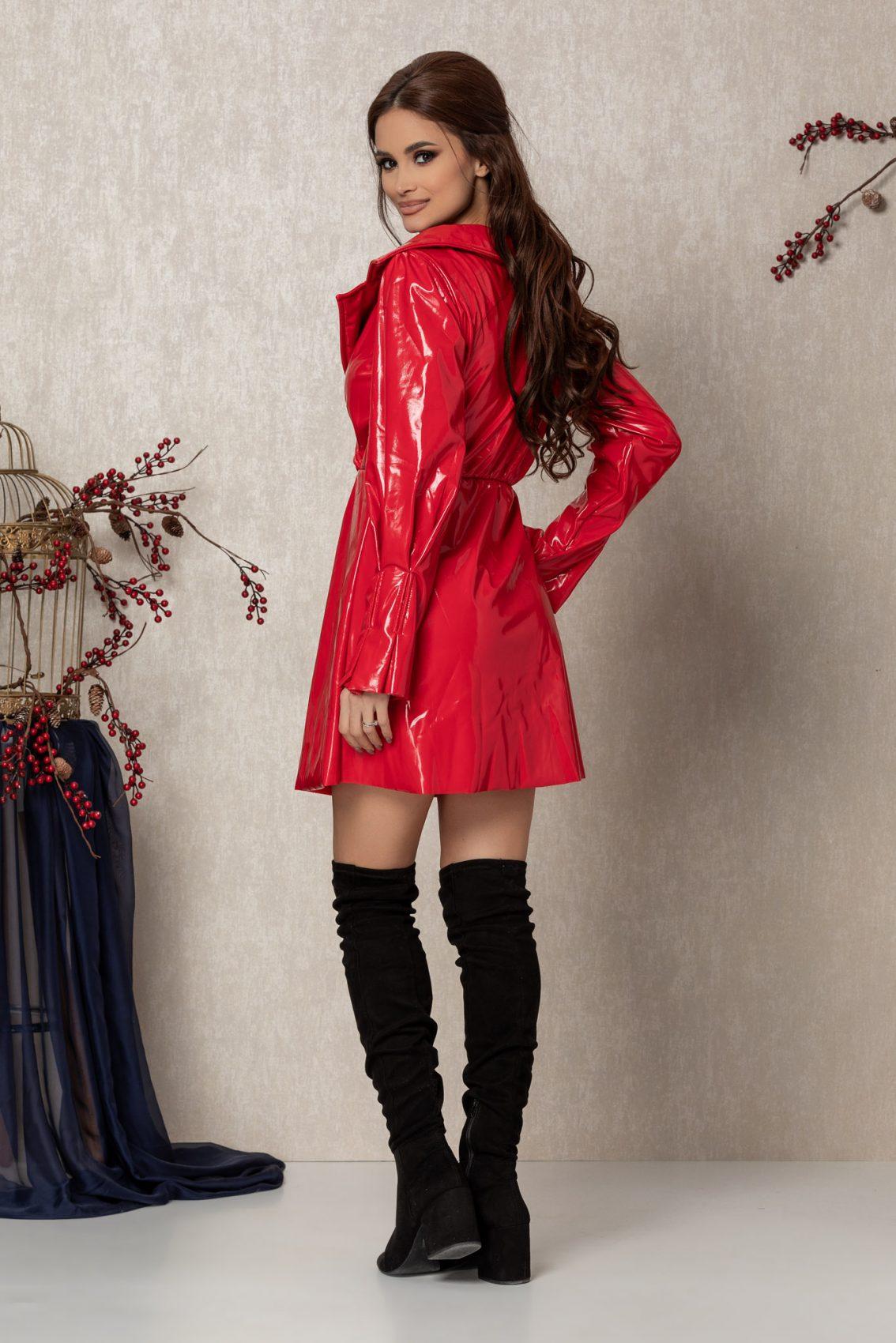 Κόκκινο Μίνι Φόρεμα Από Λουστρίνι Chaboo 8686 2