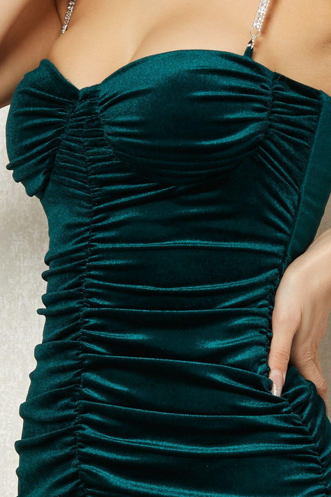 Πράσινο Μίνι Αμπιγιέ Φόρεμα Klarissa T1320 3
