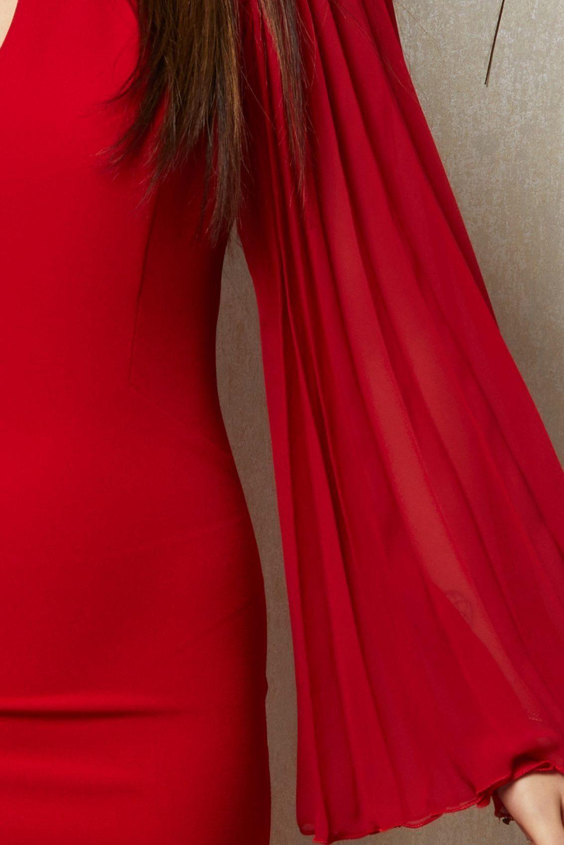 Κόκκινο Μίνι Βραδινό Φόρεμα Olivia T1557 3