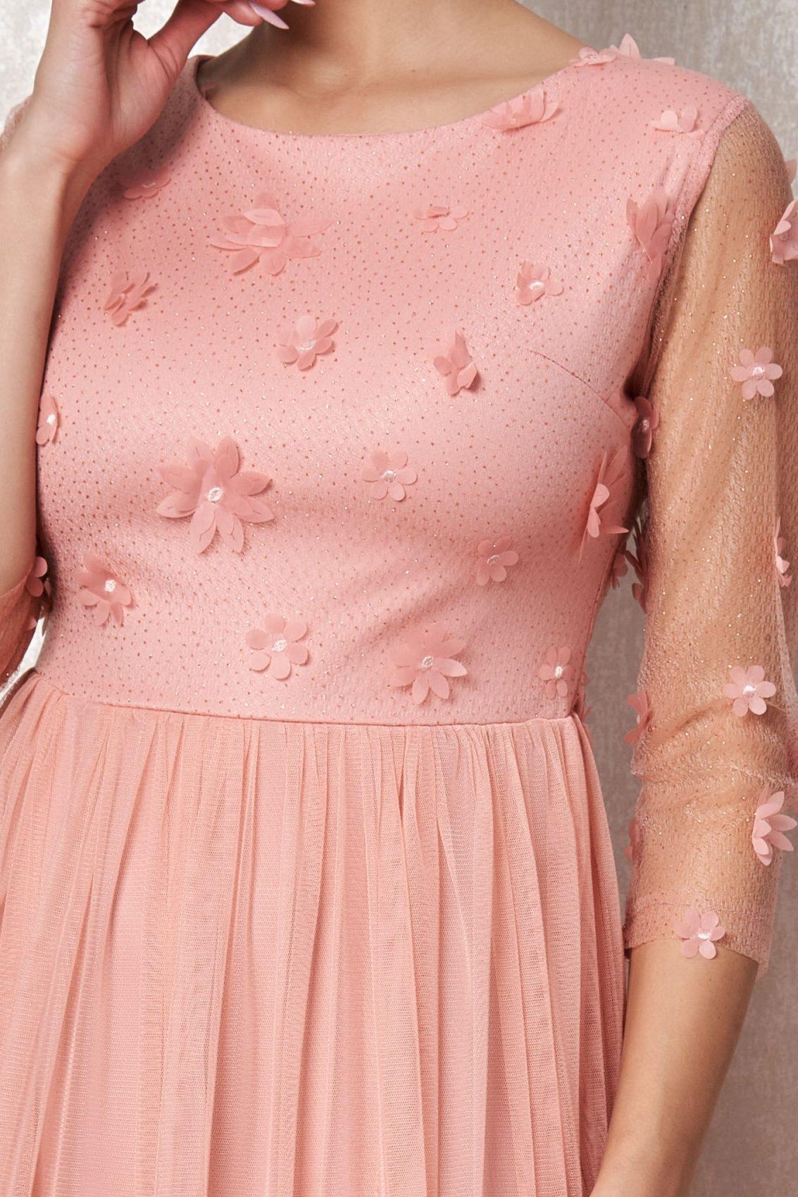 Ροζ Μάξι Βραδινό Φόρεμα Victoria T2205 3