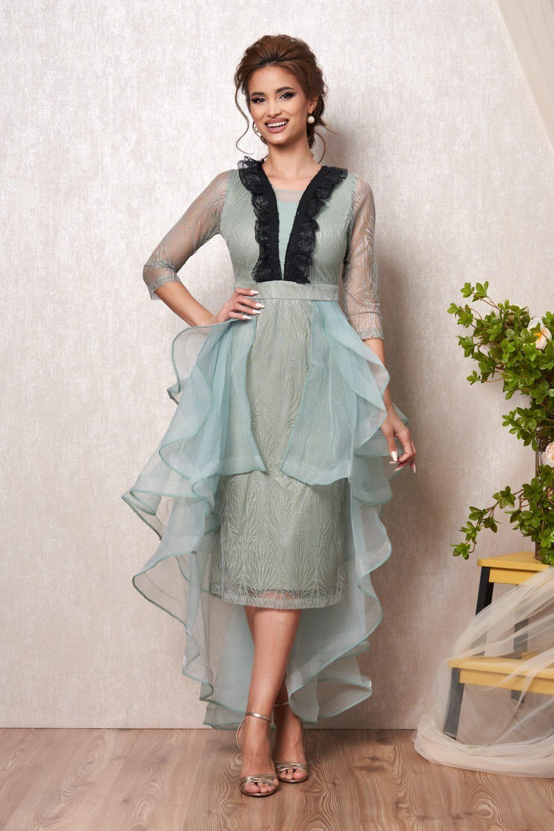Βεραμάν Μίντι Αμπιγιέ Φόρεμα Με Δαντέλα Diora T2248 1