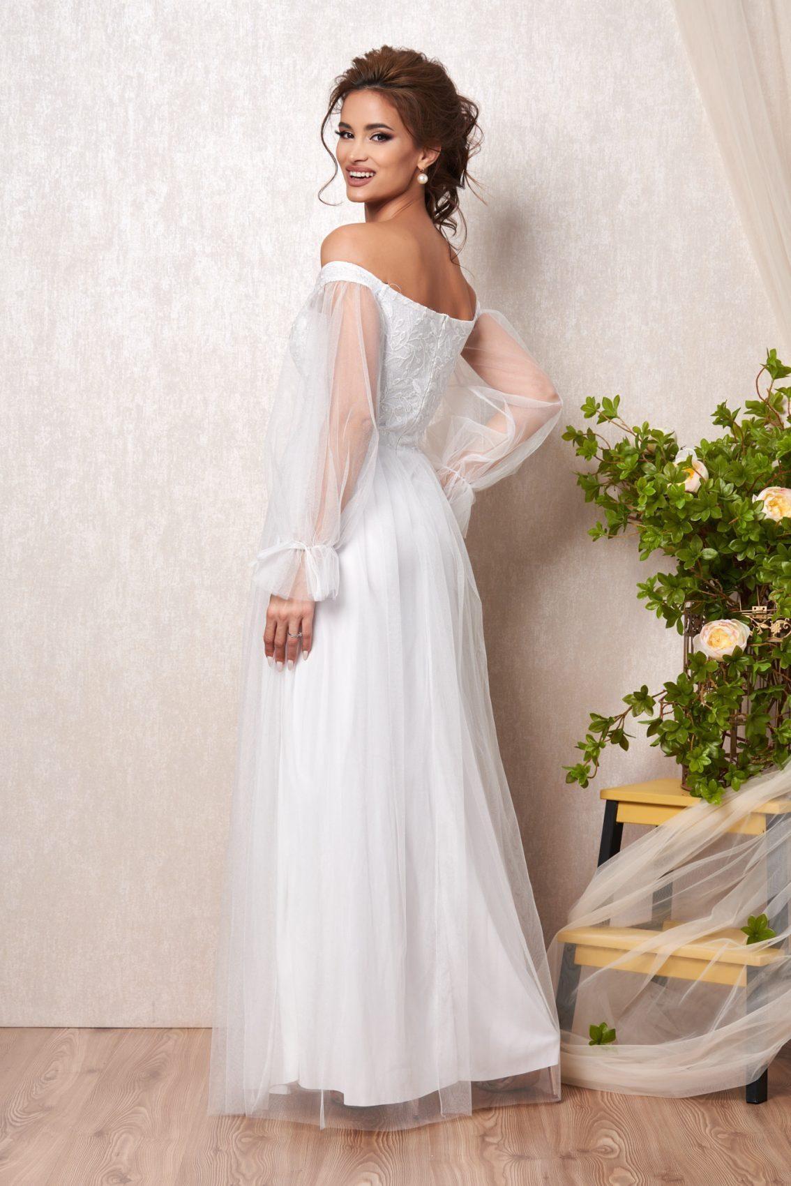 Λευκό Μάξι Νυφικό Φόρεμα Regal T2356 2