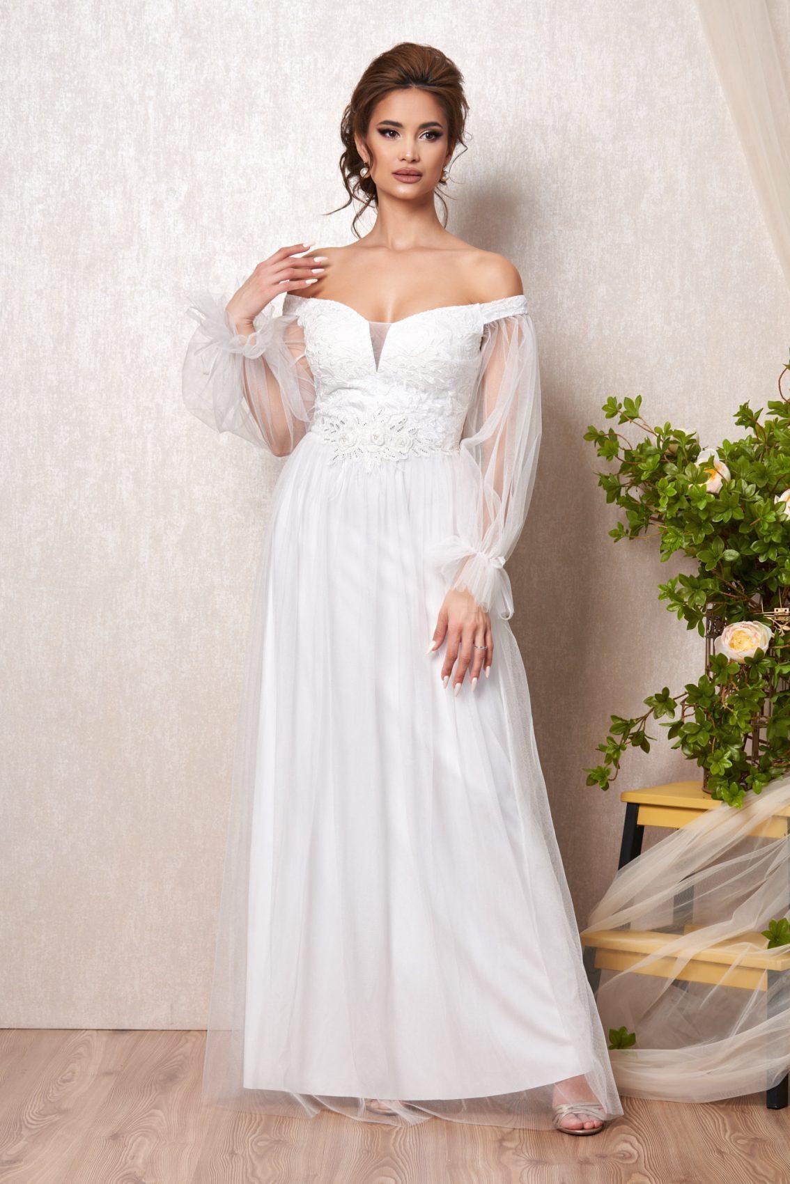 Λευκό Μάξι Νυφικό Φόρεμα Regal T2356 1