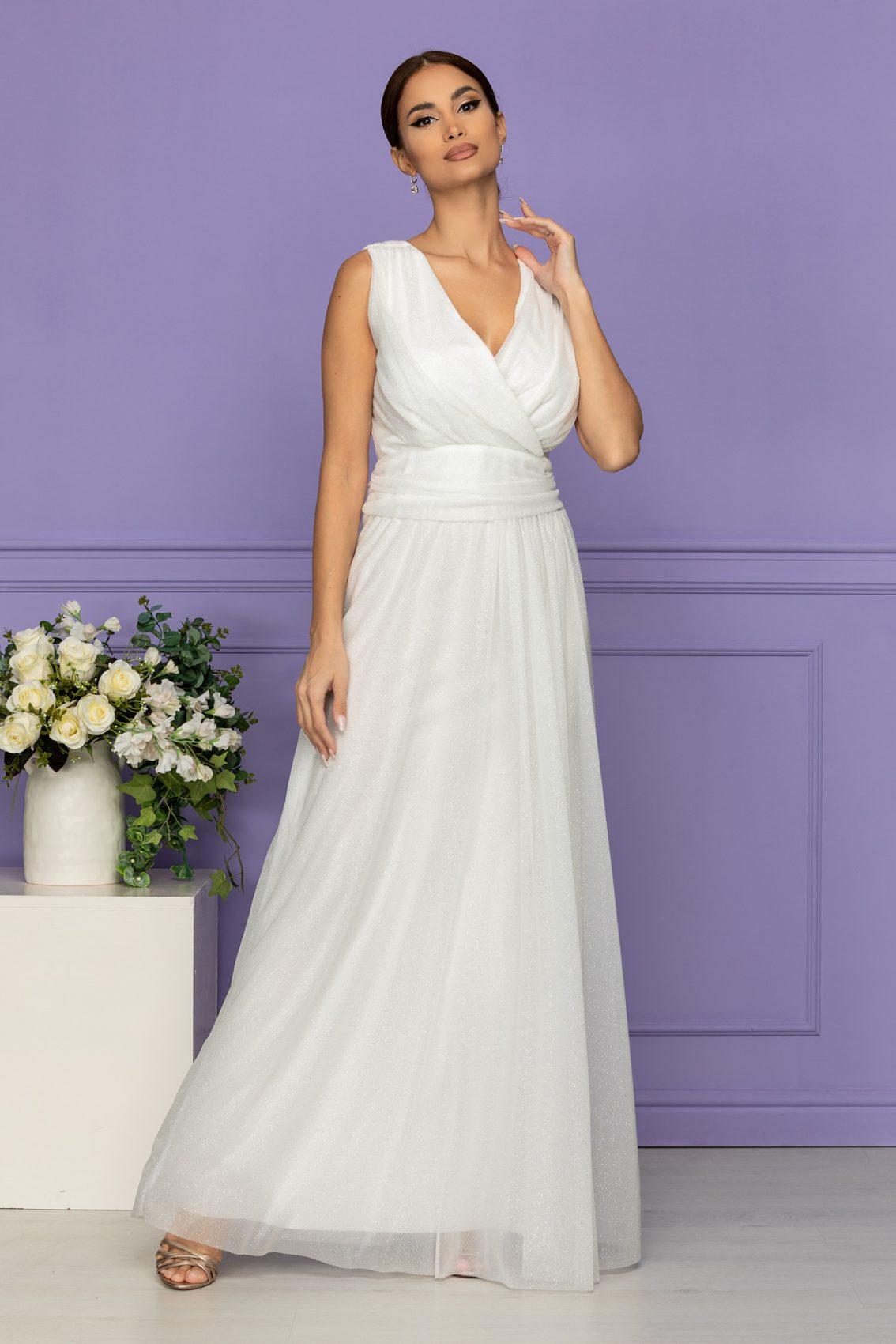 Λευκό Μάξι Βραδινό Φόρεμα Zafira T2102 1