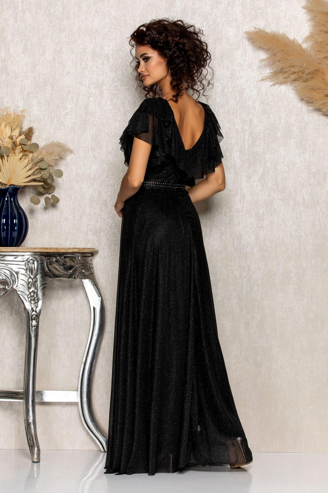 Μαύρο Μάξι Βραδινό Φόρεμα Cinderella T2114 2