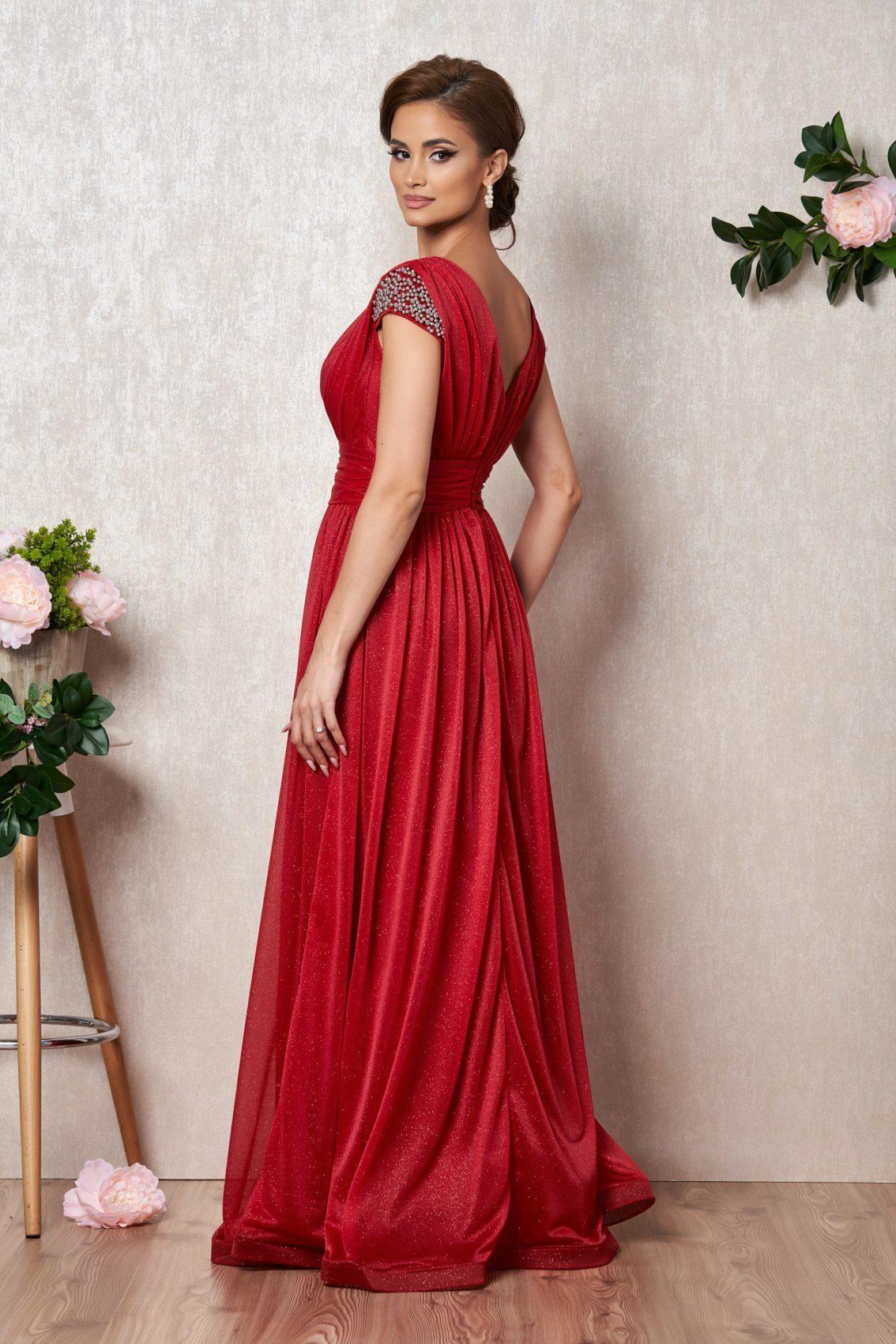Κόκκινο Μάξι Αμπιγιέ Φόρεμα Florence T2163 2