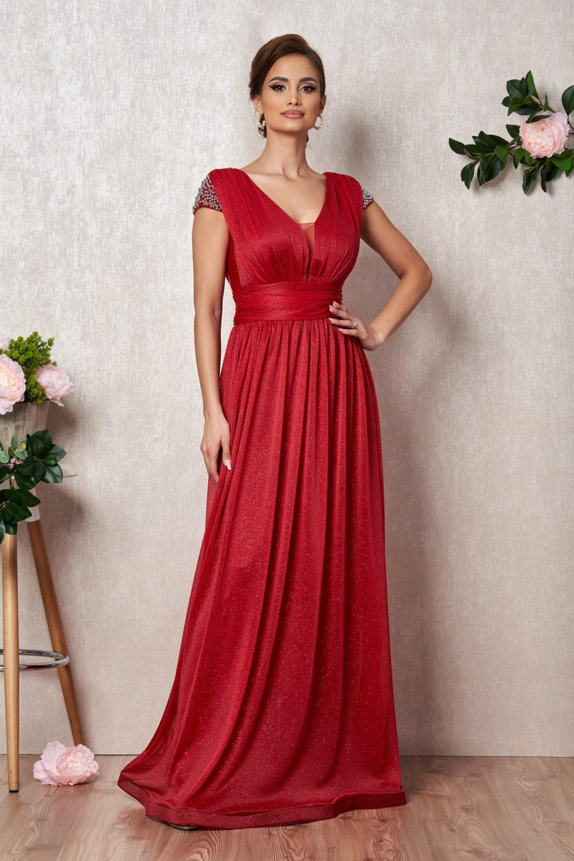 Κόκκινο Μάξι Αμπιγιέ Φόρεμα Florence T2163 1