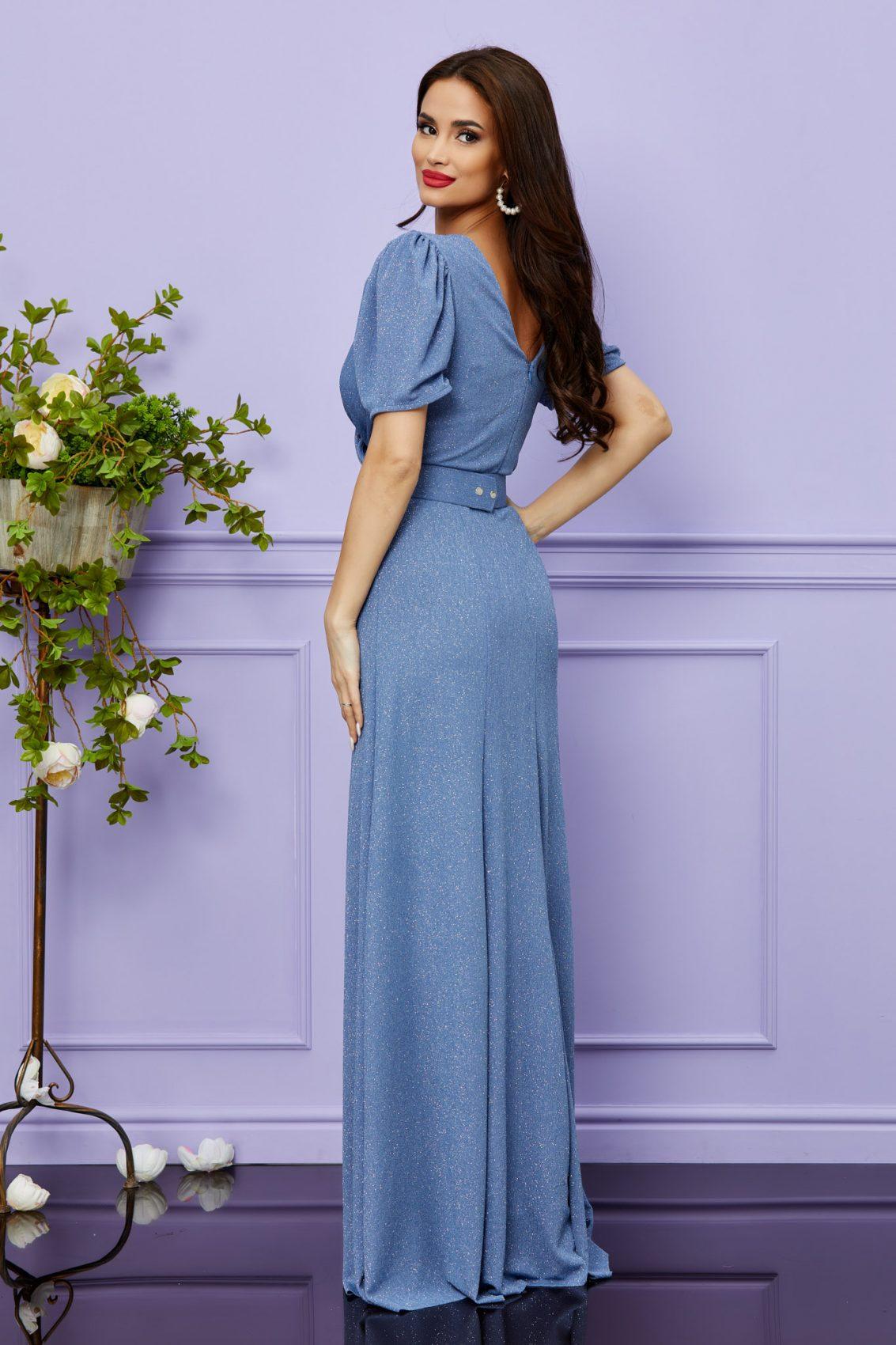 Μπλε Μάξι Αμπιγιέ Κρουαζέ Φόρεμα Wonder T2458 2