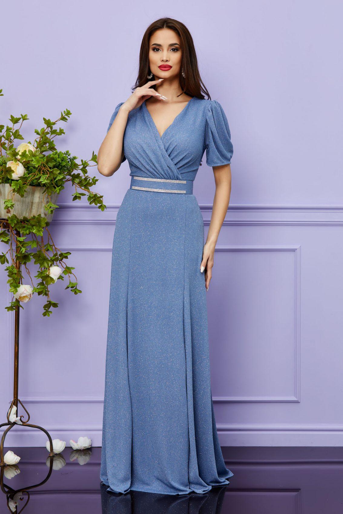 Μπλε Μάξι Αμπιγιέ Κρουαζέ Φόρεμα Wonder T2458 1