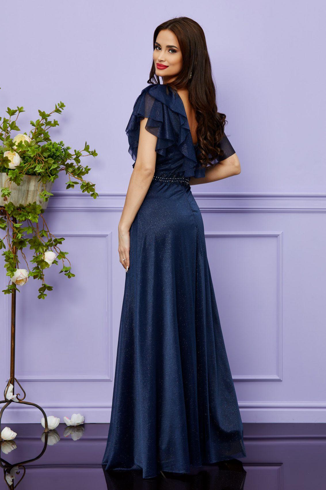 Μπλε Μάξι Βραδινό Φόρεμα Cinderella T2512 2