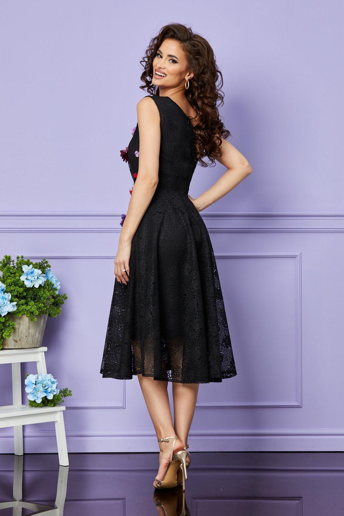 Μαύρο Αμπιγιέ Φόρεμα Από Δαντέλα Hazel T2523 2