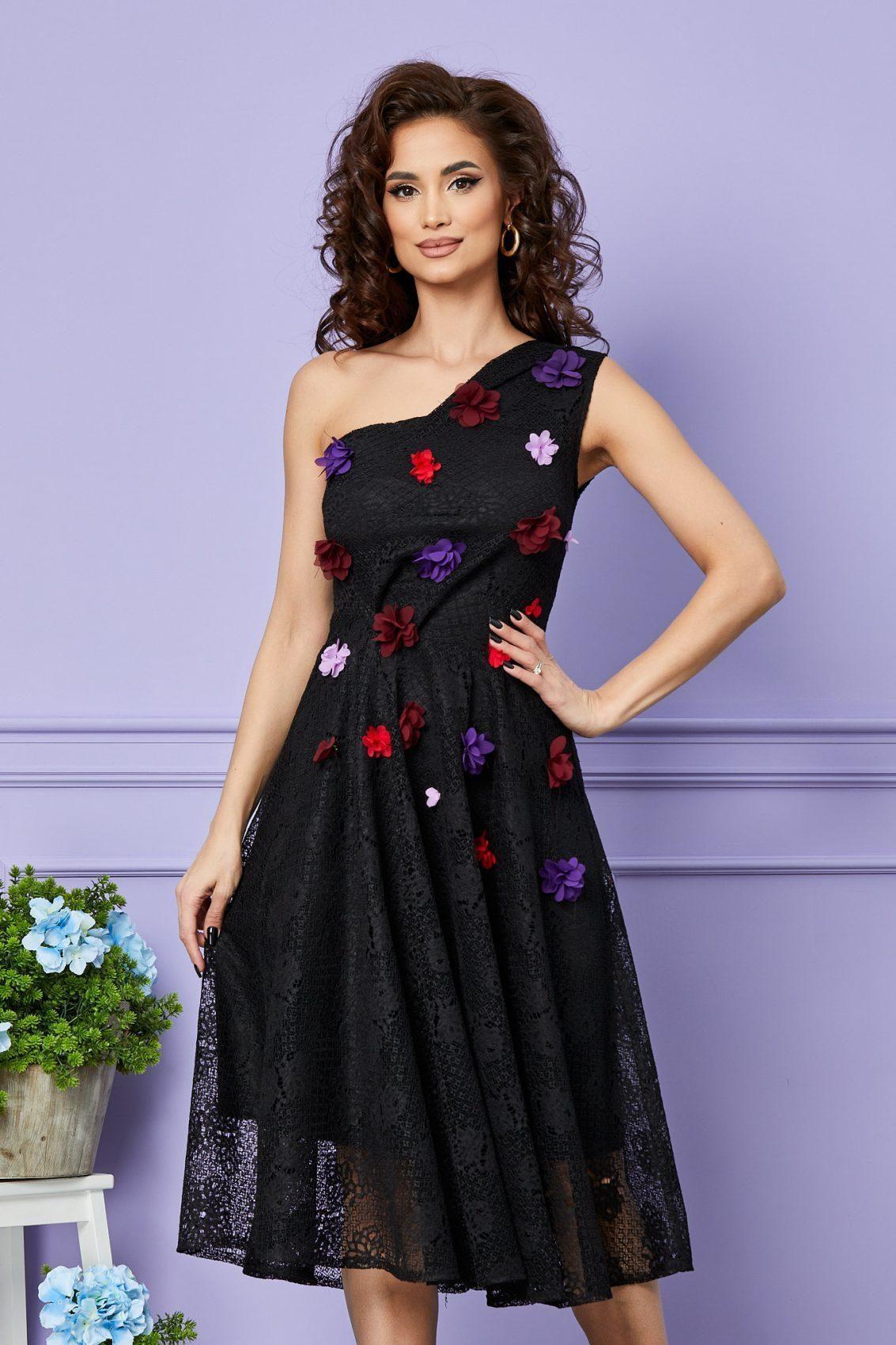 Μαύρο Αμπιγιέ Φόρεμα Από Δαντέλα Hazel T2523 3