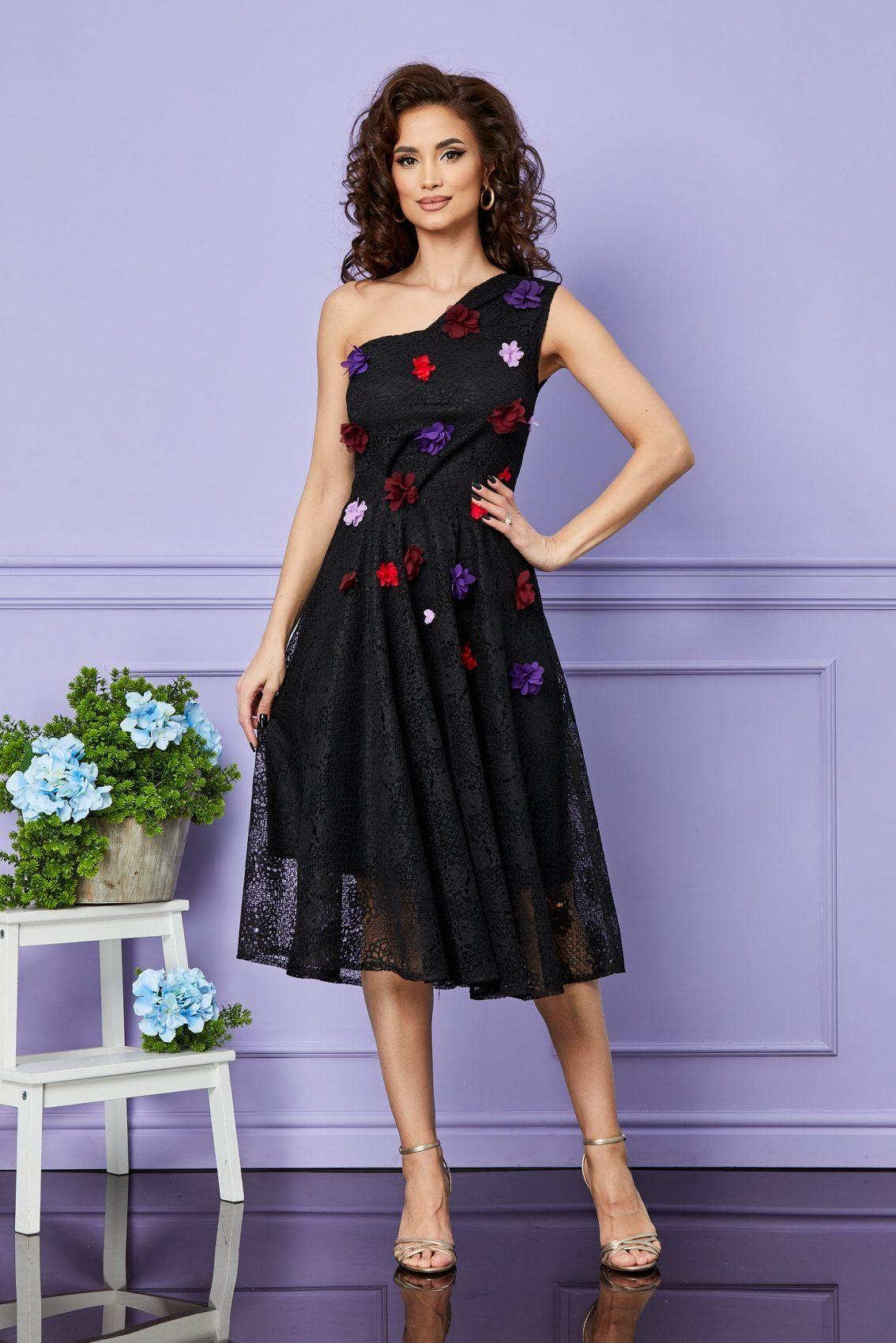 Μαύρο Αμπιγιέ Φόρεμα Από Δαντέλα Hazel T2523 1