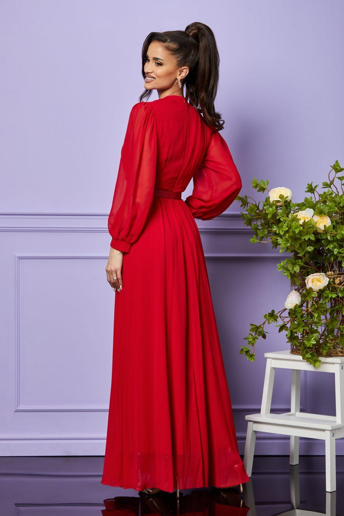 Κόκκινο Μάξι Αμπιγιέ Φόρεμα Gracielle T2405 2