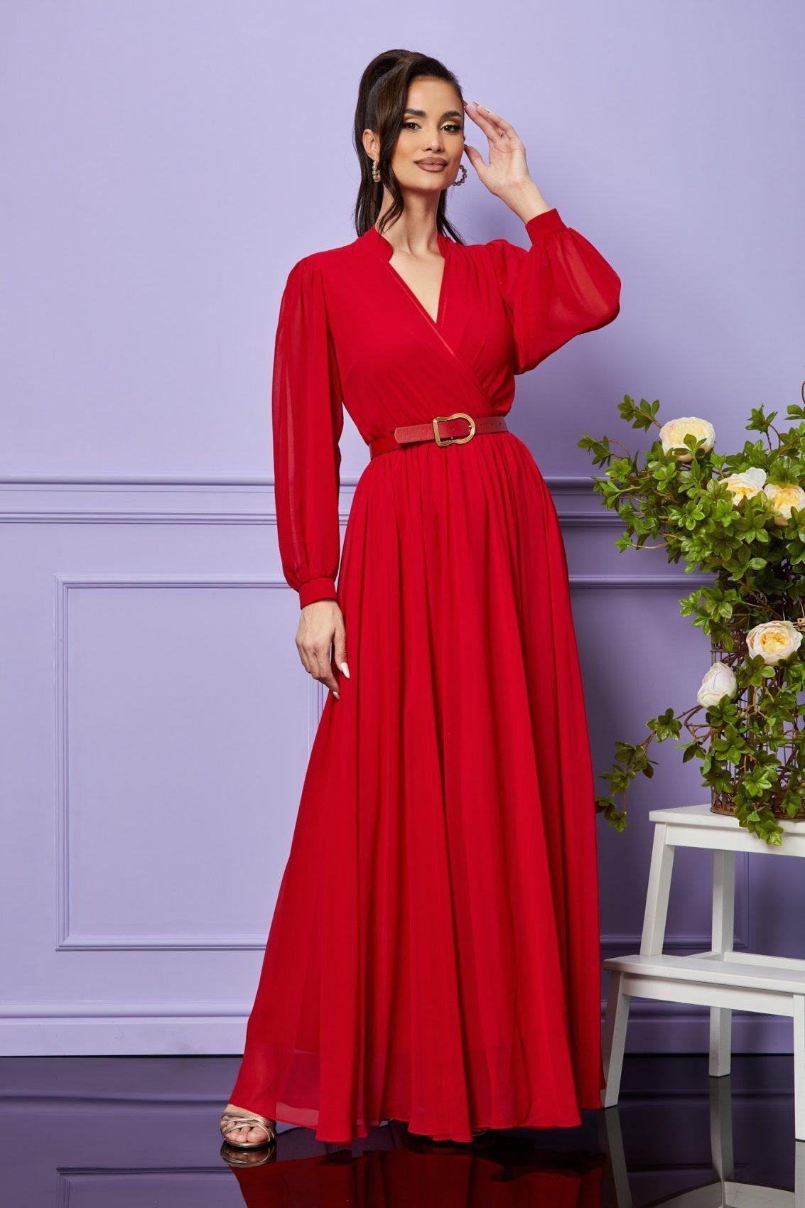 Κόκκινο Μάξι Αμπιγιέ Φόρεμα Gracielle T2405 1
