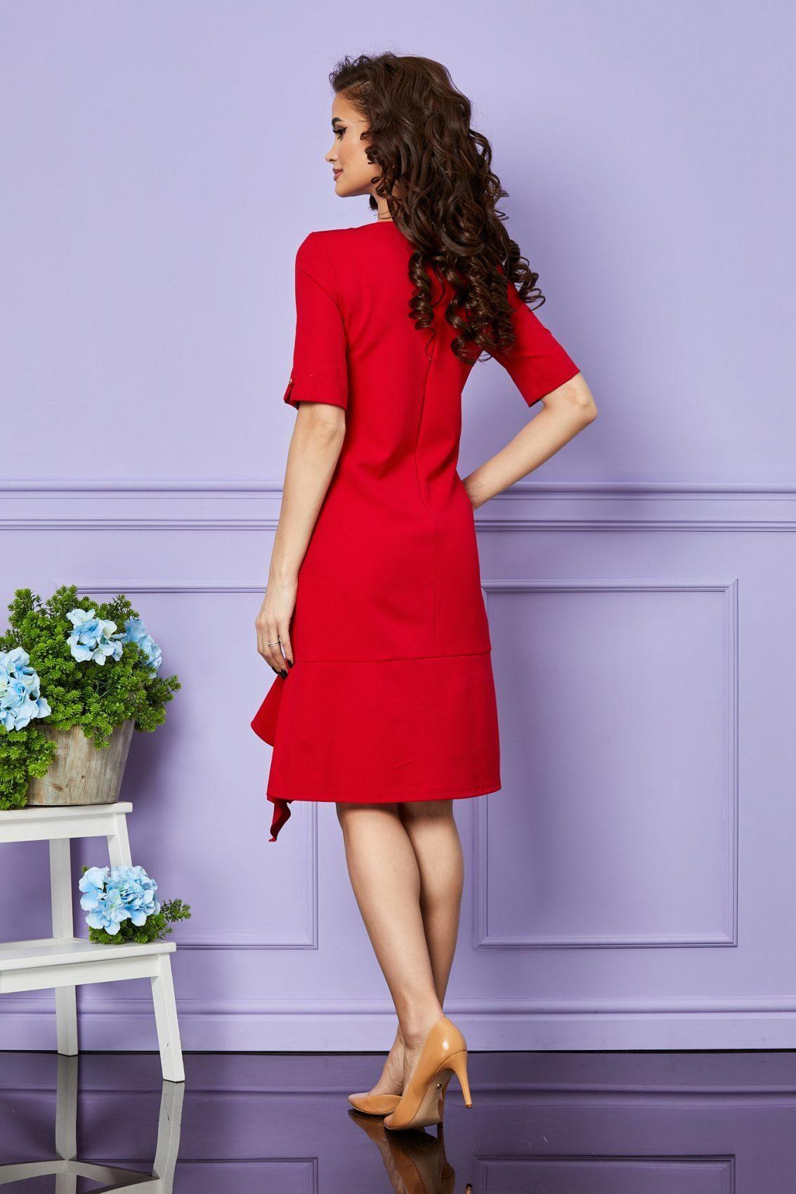 Κόκκινο Φόρεμα Σε Γραμμή Άλφα Ilanna T2534 2