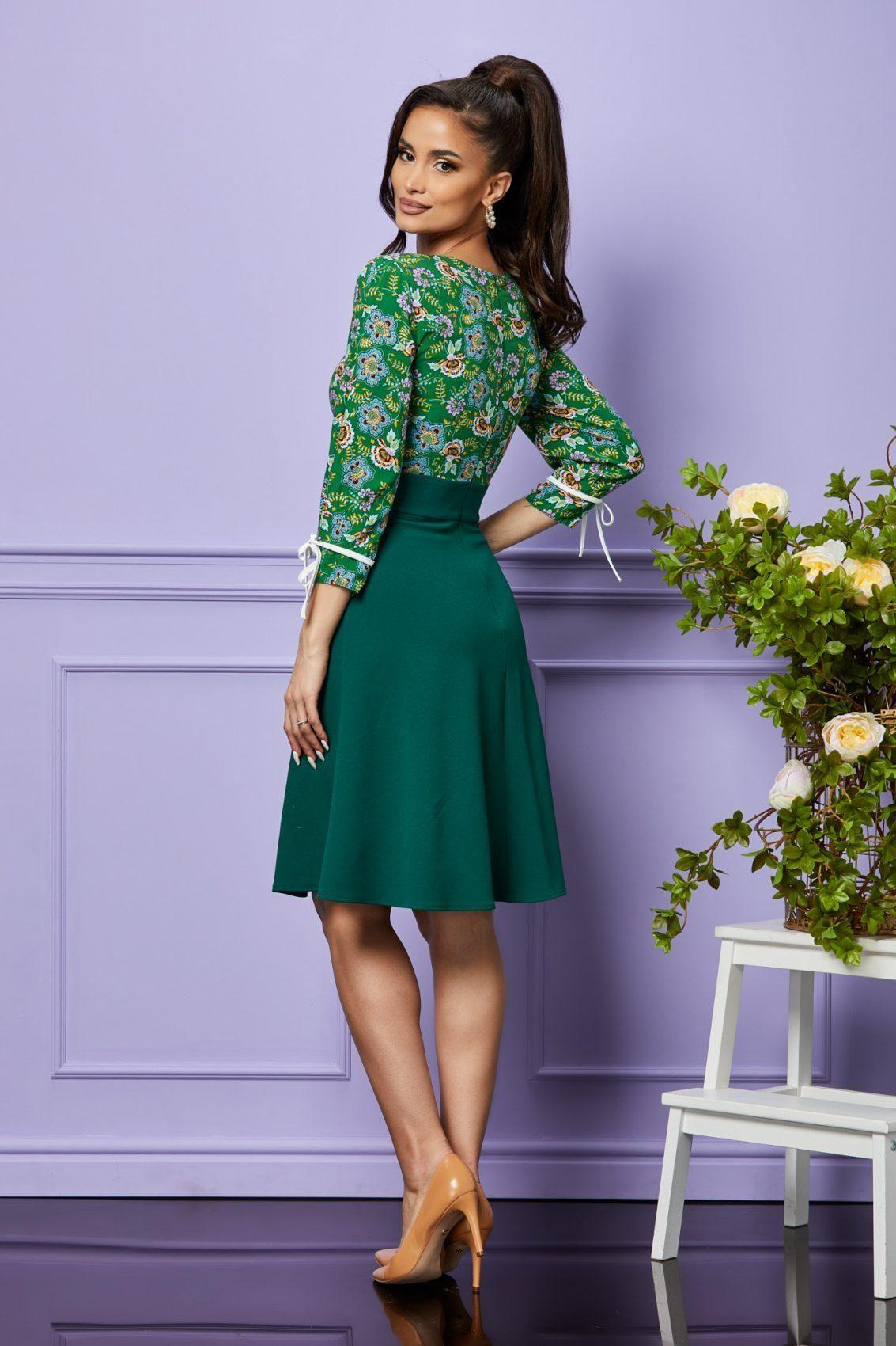 Πράσινο Εμπριμέ Φόρεμα Maxine T2402 2
