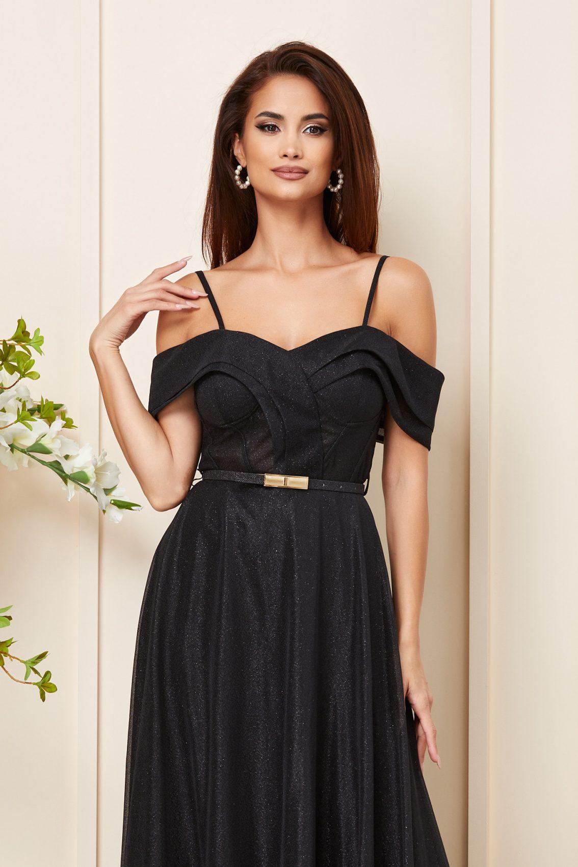 Μαύρο Μάξι Αμπιγιέ Φόρεμα Precious T3155 3