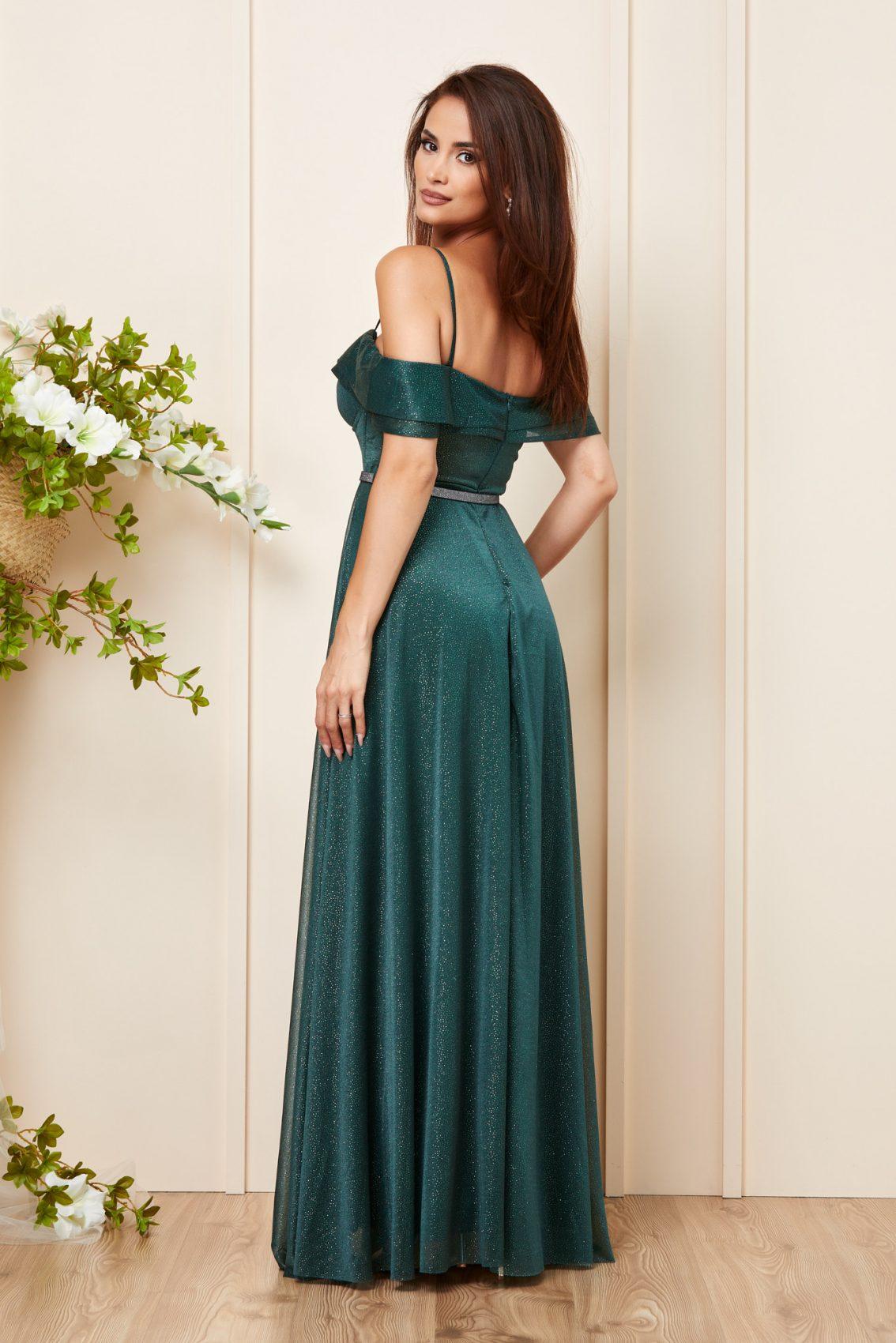 Πράσινο Μάξι Αμπιγιέ Φόρεμα Precious T3154 2