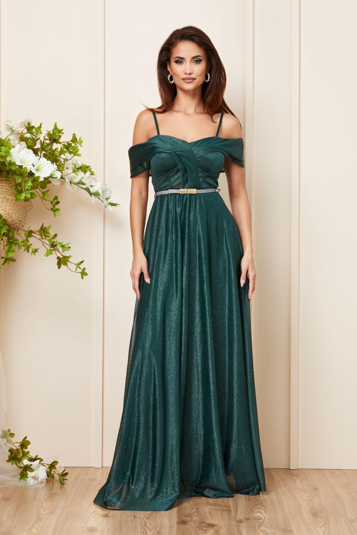Πράσινο Μάξι Αμπιγιέ Φόρεμα Precious T3154 1