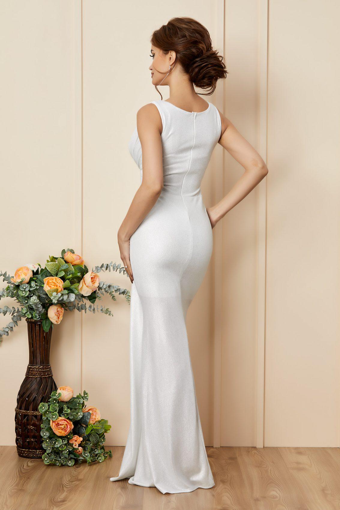 Λευκό Μάξι Γοργονέ Νυφικό Φόρεμα Emotion T2776 2