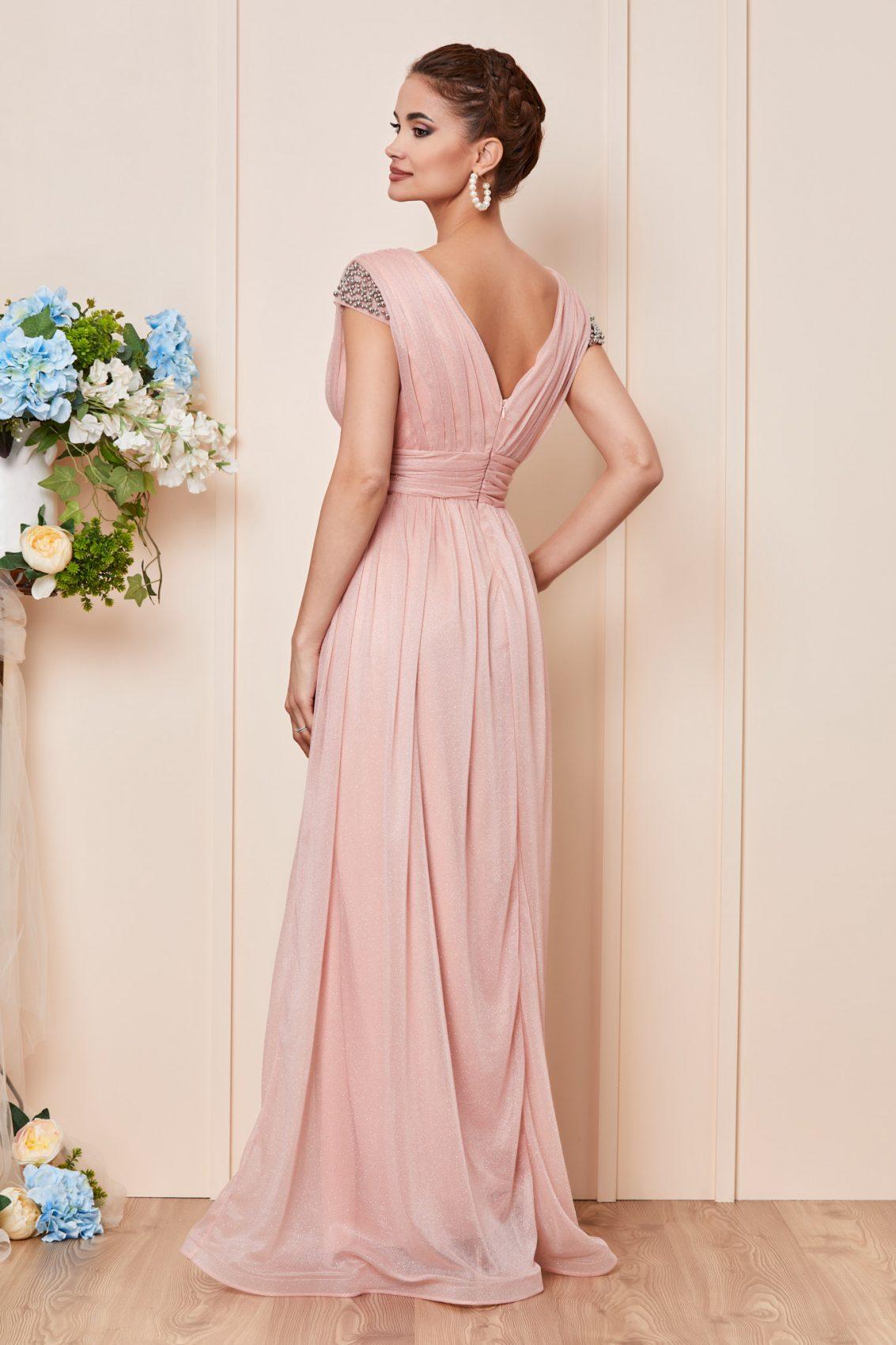 Ροζ Μάξι Αμπιγιέ Φόρεμα Florence T2853 2
