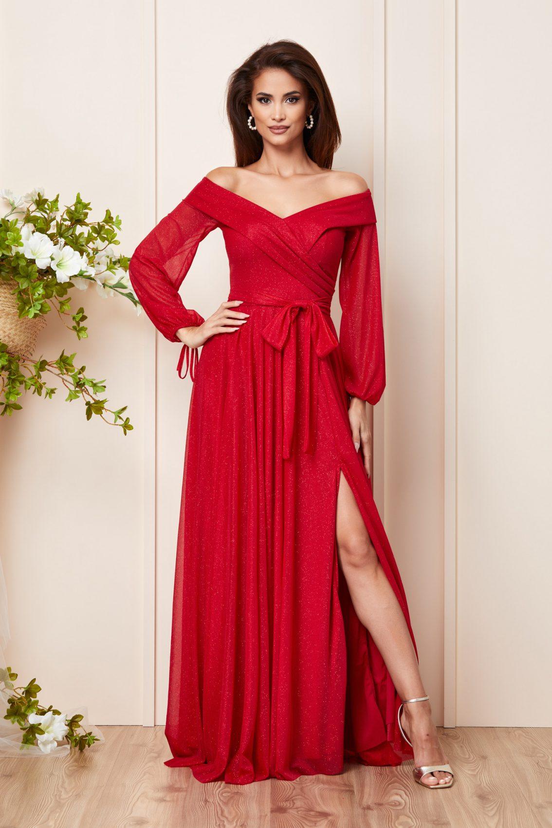 Κόκκινο Μάξι Αμπιγιέ Φόρεμα Amazing T3160 1