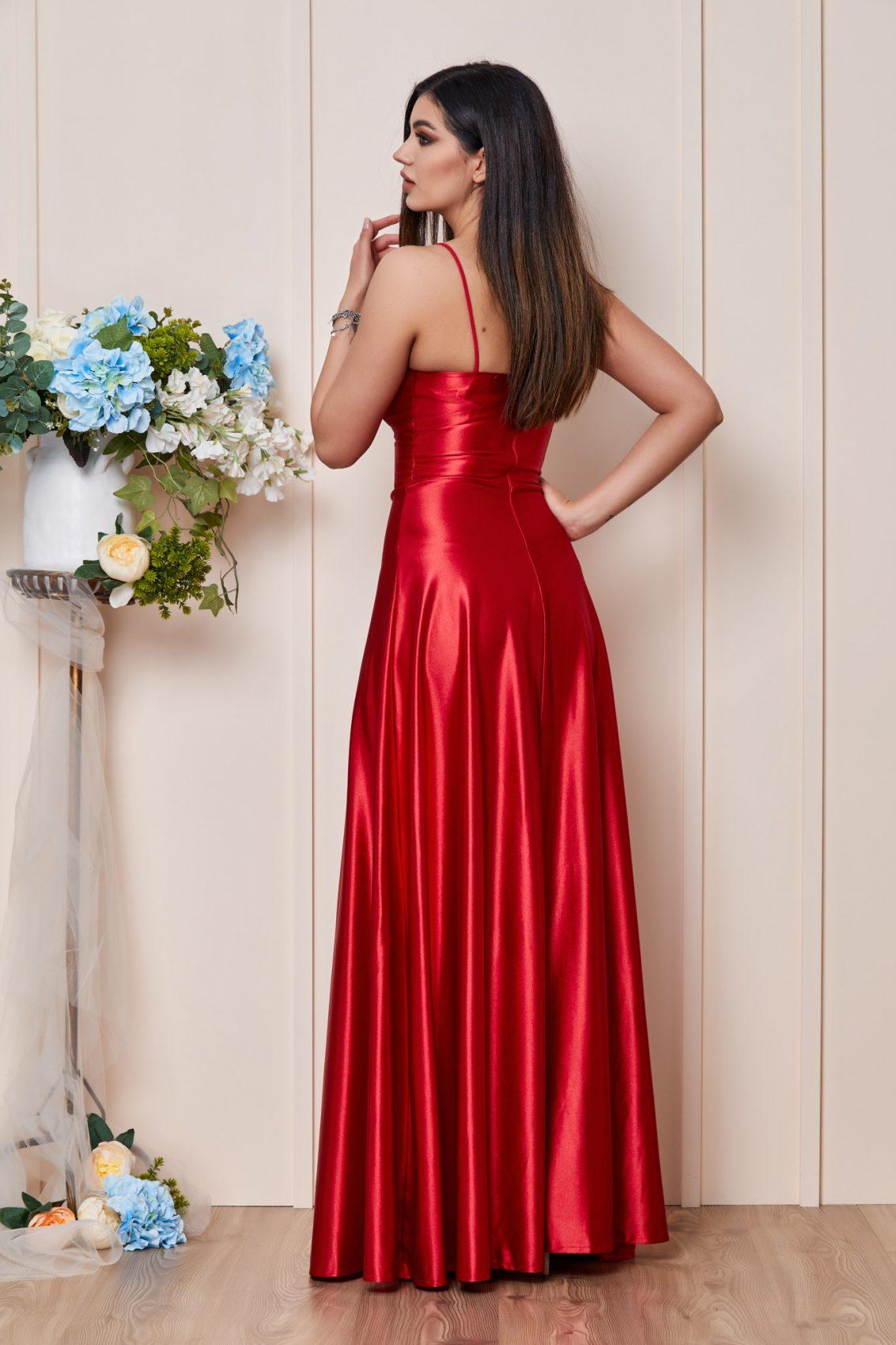 Κόκκινο Μάξι Αμπιγιέ Φόρεμα Με Τιράντες Esmeralda T2997 2