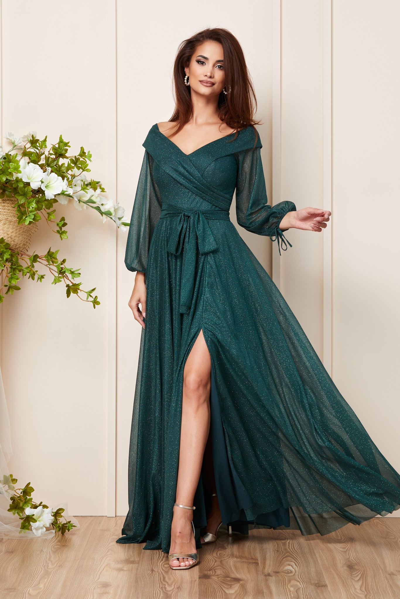 Πράσινο Μάξι Αμπιγιέ Φόρεμα Amazing T3162 1
