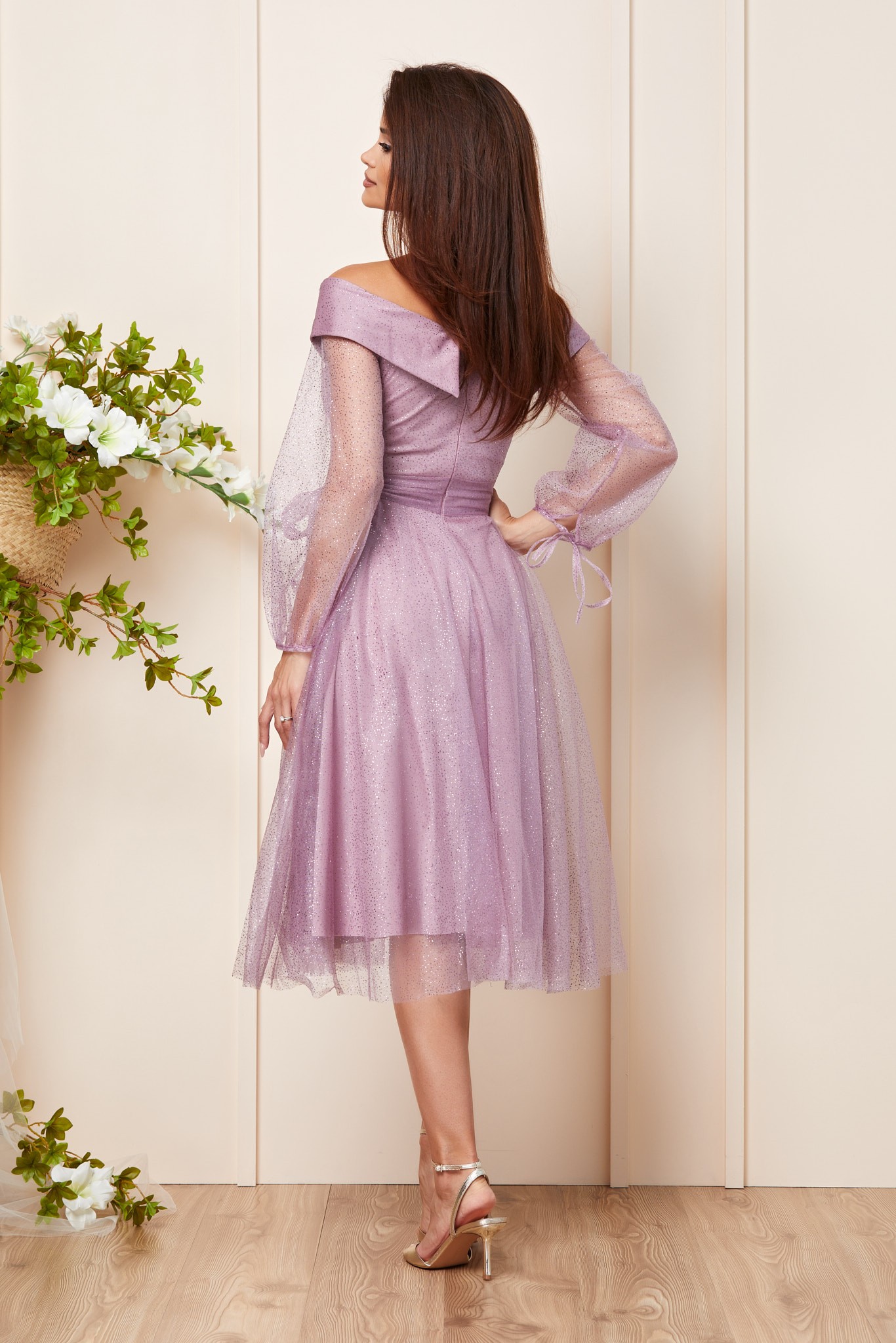 Ροζ Μίντι Αμπιγιέ Φόρεμα Kathryn T3096 2