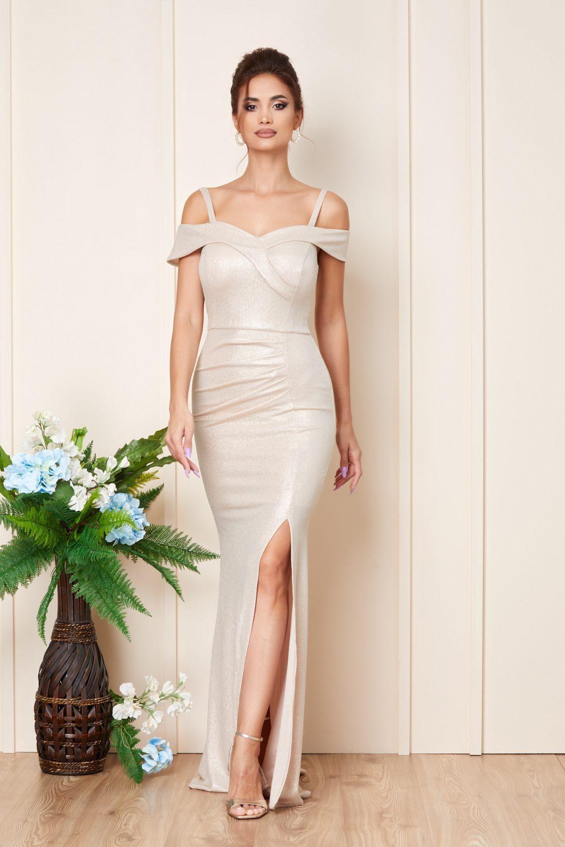 Nude Μάξι Γοργονέ Βραδινό Φόρεμα Fabulous T2617 1