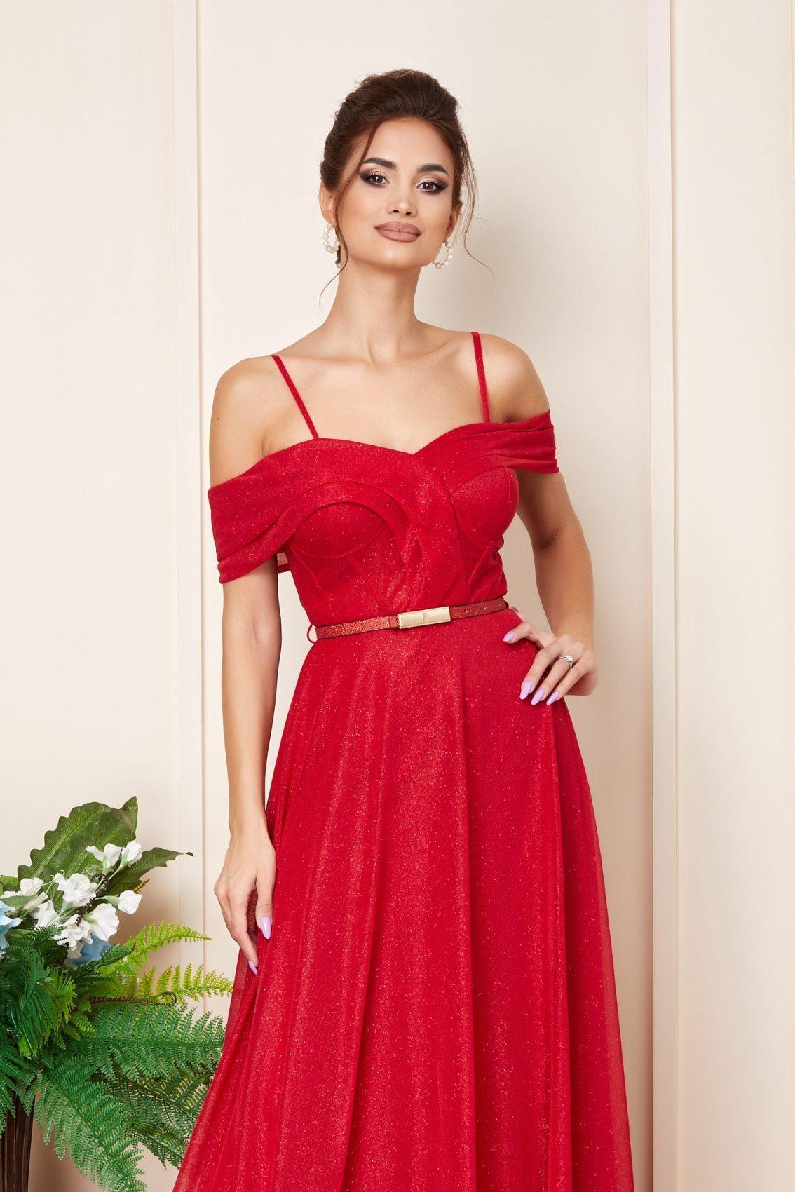 Κόκκινο Μάξι Αμπιγιέ Φόρεμα Precious T3247 3