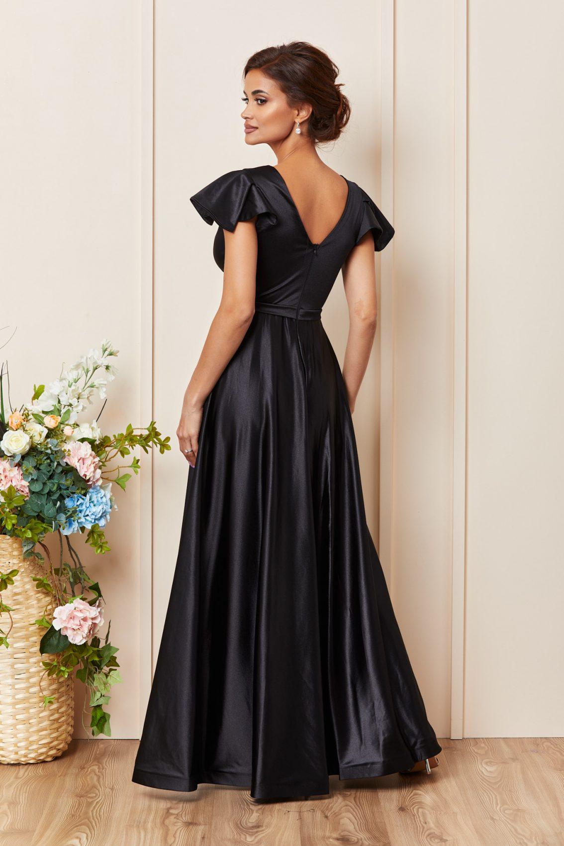 Μαύρο Μάξι Αμπιγιέ Κρουαζέ Φόρεμα Affection T3655 2
