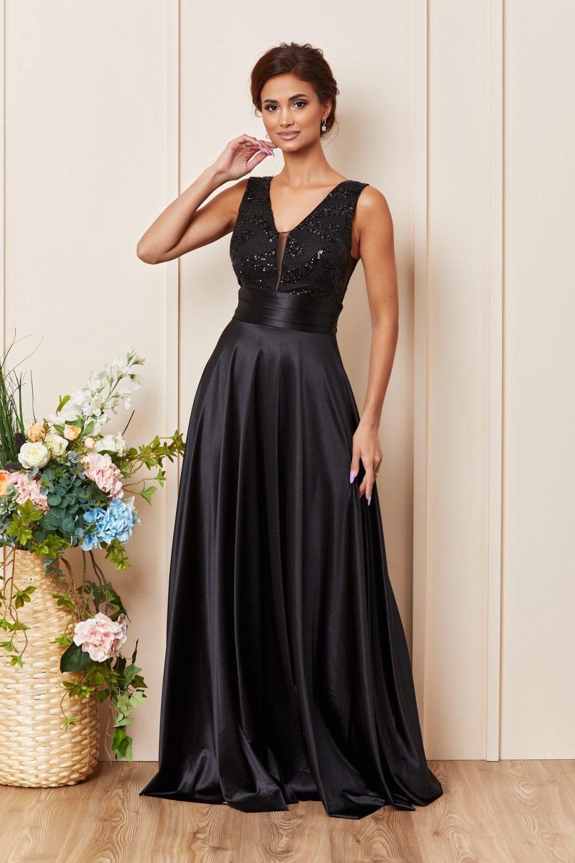 Μαύρο Μάξι Αμπιγιέ Φόρεμα Delight T3848 1