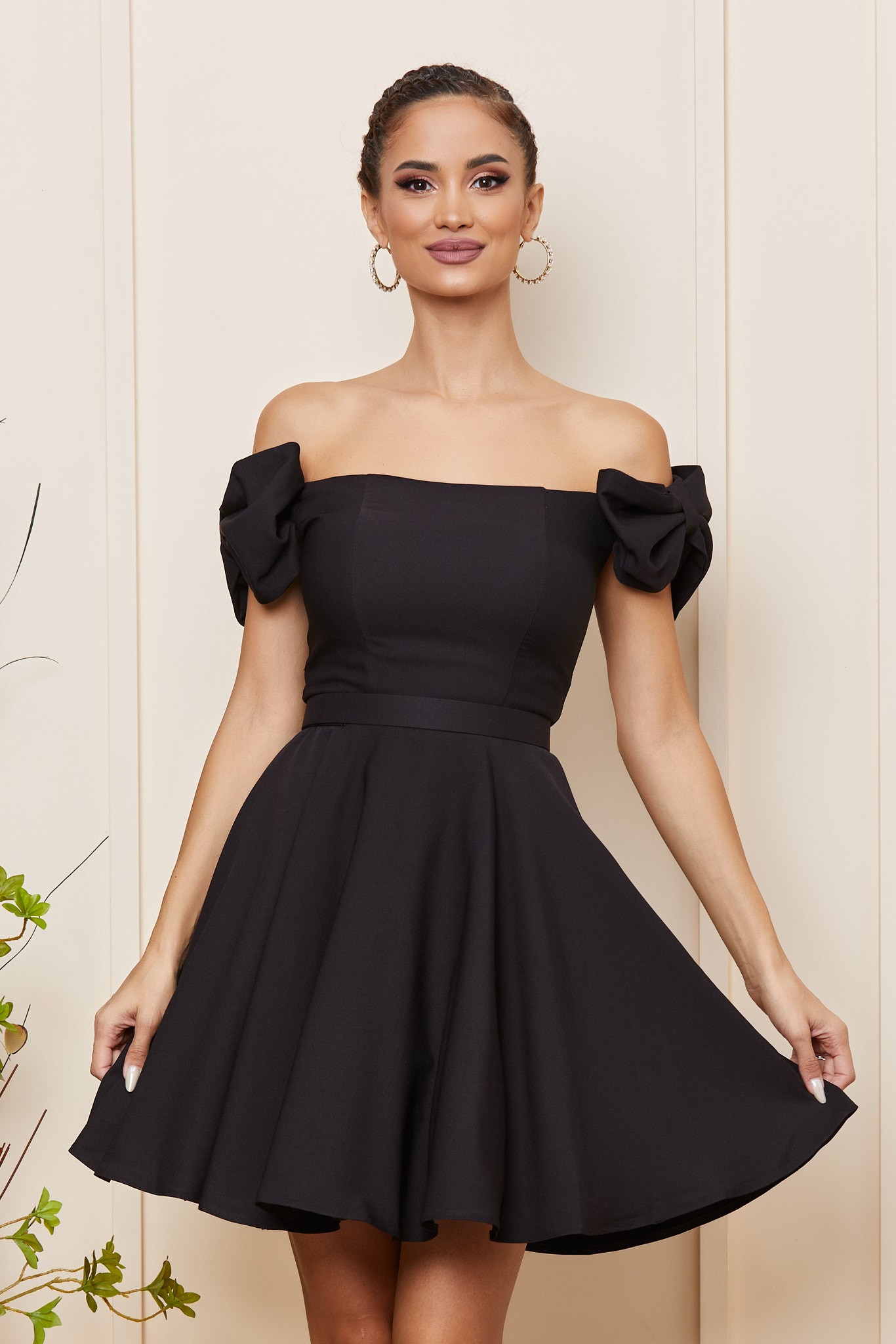 Μαύρο Μίνι Αμπιγιέ Φόρεμα Sidonia T4103 3
