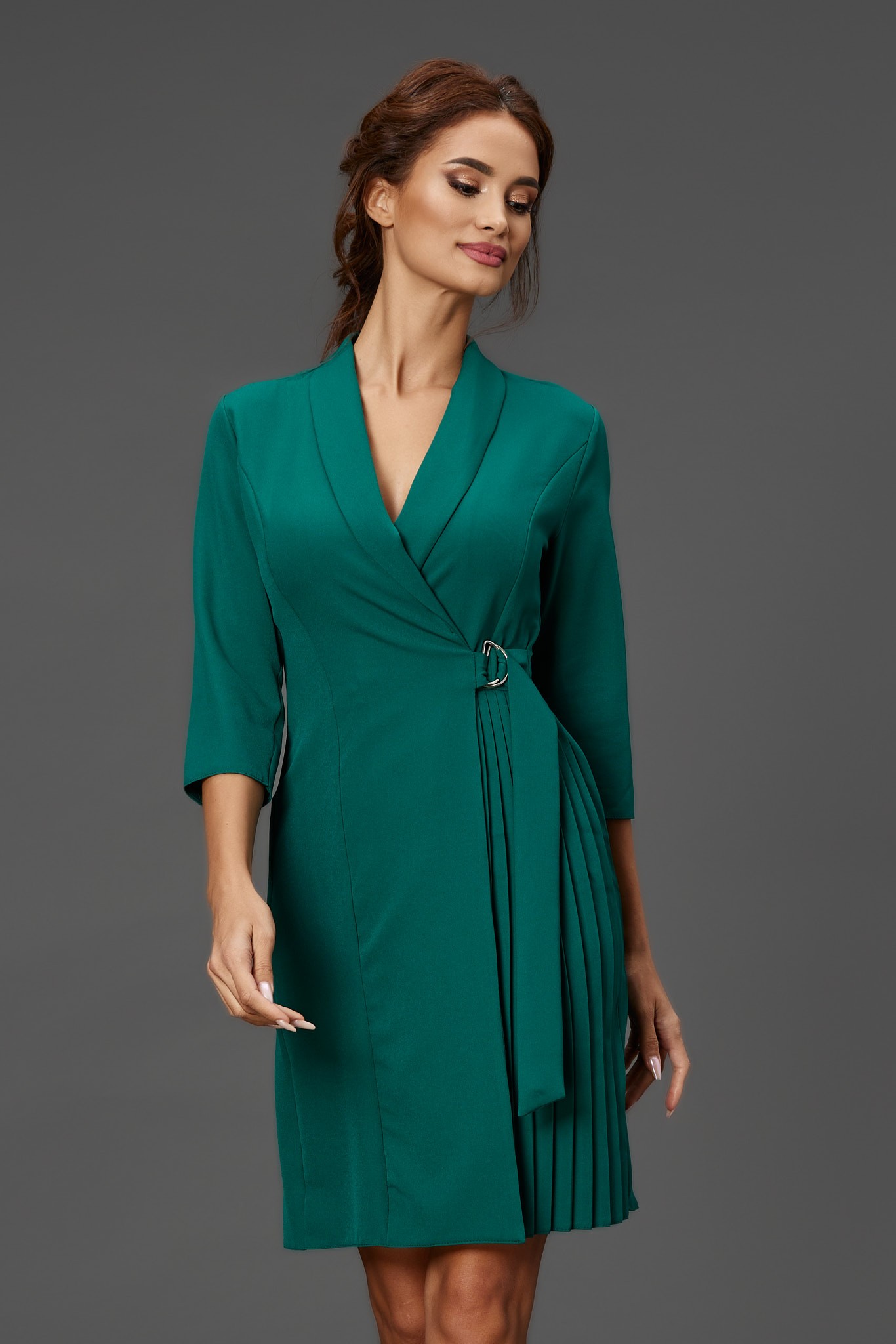Πράσινο Κρουαζέ Φόρεμα Raluka T4726 1